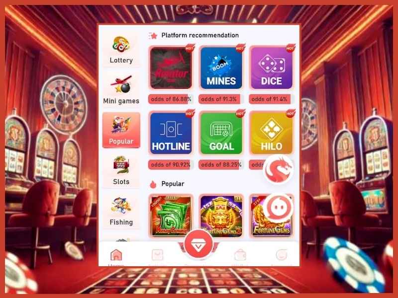 Online casino games at the 55Club app